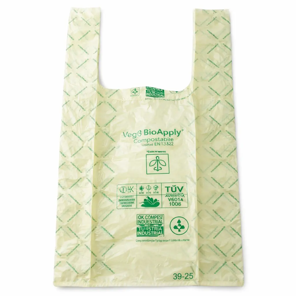 sacchetti biodegradabili compostabili con manico certificati EN 13432